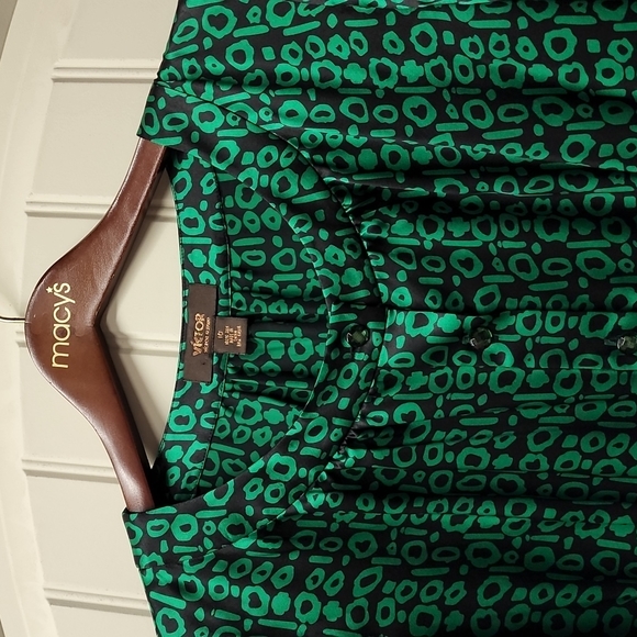 Victor Alfaro Emerald green 100% silk top size 10 wizard of oz - Picture 6 of 11